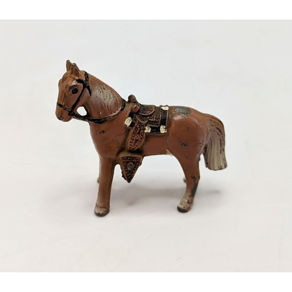 Vintage Palomino Metal Cast Iron Japan Miniature Horse Figure